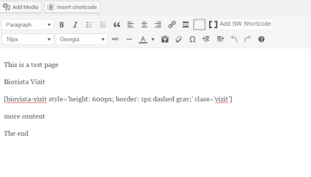 Embed Biovista Vizit in your Page or Post