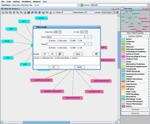 Extensive filtering capabilities
